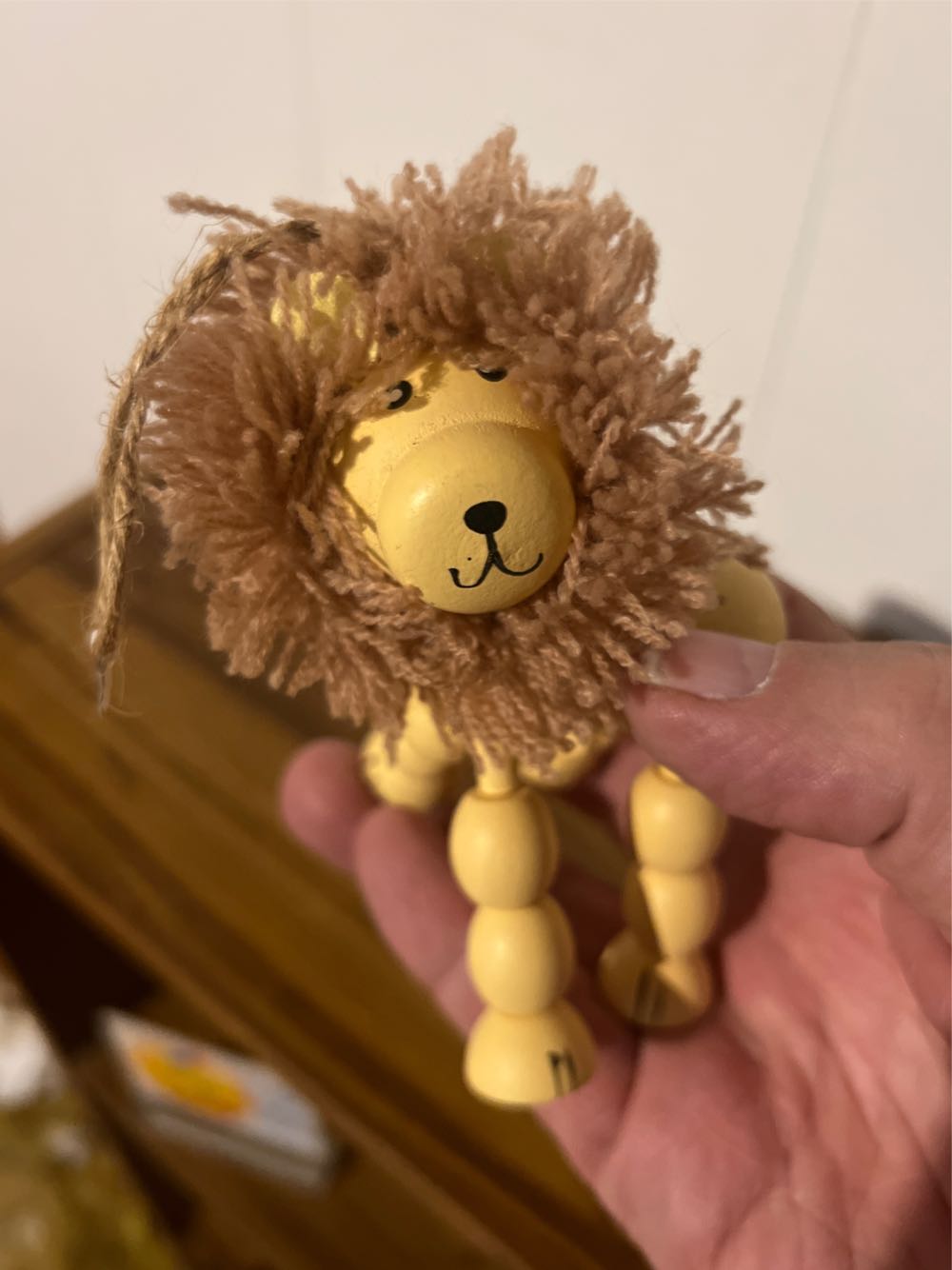 Novelty Wooden Lion Ornament Made out of Beads  ornament collectible - Main Image 3