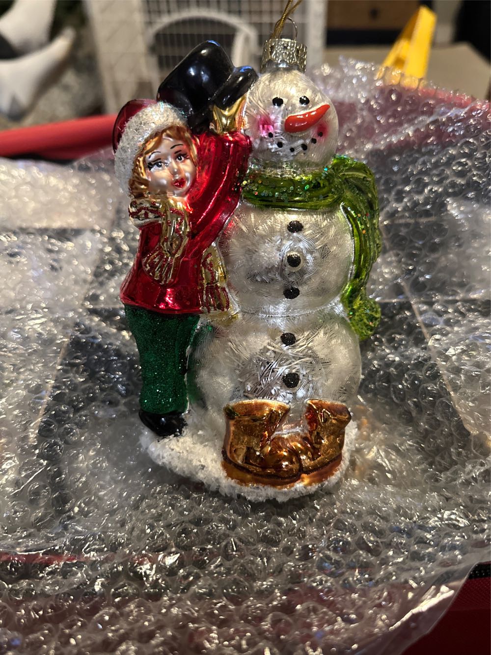Snowman With Girl  - Hobby Lobby ornament collectible - Main Image 1