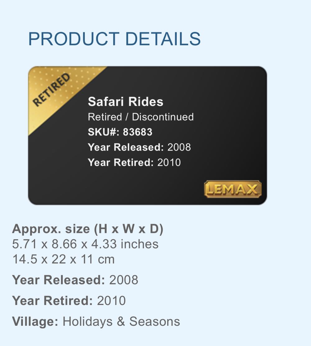 Lemax safari  ornament collectible - Main Image 2