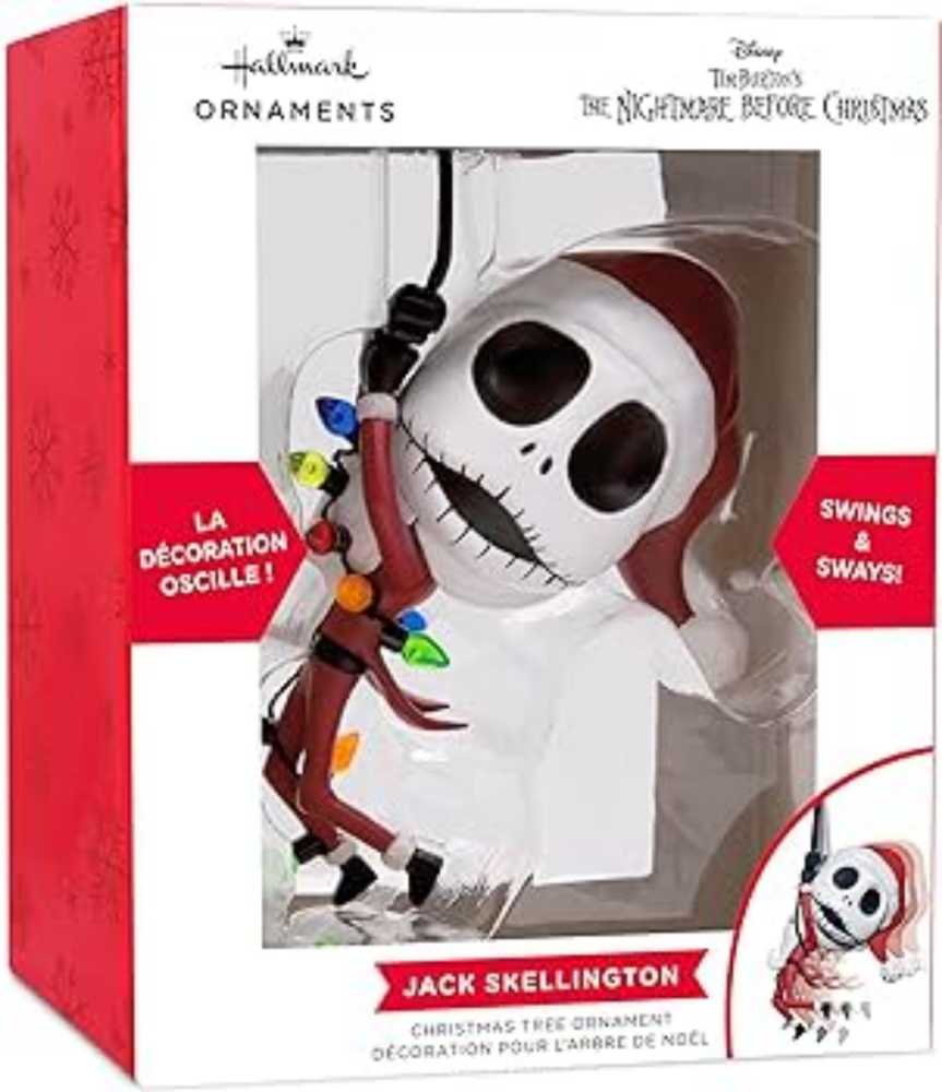Swinging Jack Skellington - Nightmare Before Christmas (Disney Tim Burton’s The Nightmare Before Christmas) ornament collectible [Barcode 763795840243] - Main Image 3
