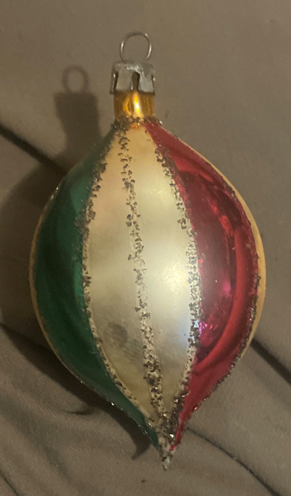 Poland - Teardrop - Stripes - White, Green, Gold, Purple, Red - Stripes (Teardrop) ornament collectible - Main Image 2