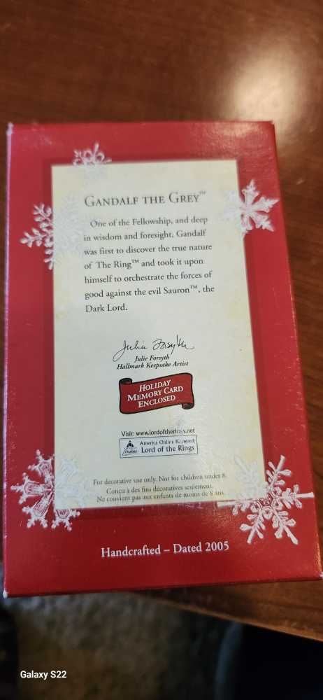 Hallmark Gandalf the Grey The Lord of the Rings Keepsake Ornament - Lord Of The Rings (Lord Of The Rings) ornament collectible [Barcode 0015012851908] - Main Image 2
