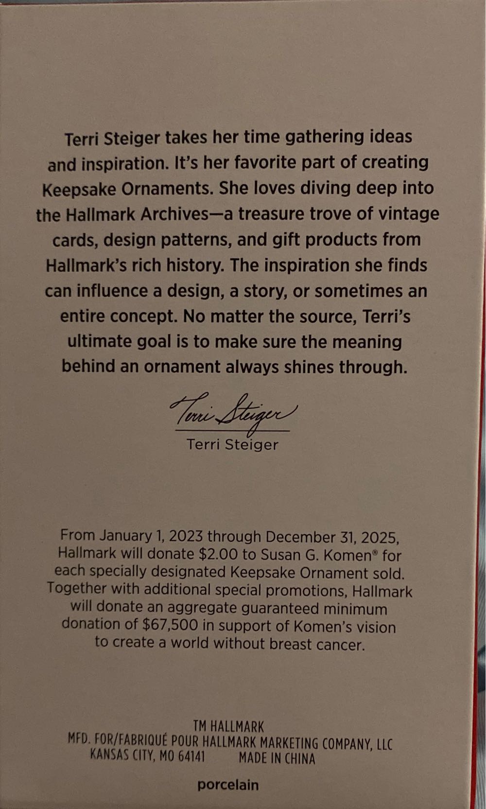 Strength Within - Susan G. Komen ornament collectible [Barcode 763795821747] - Main Image 2