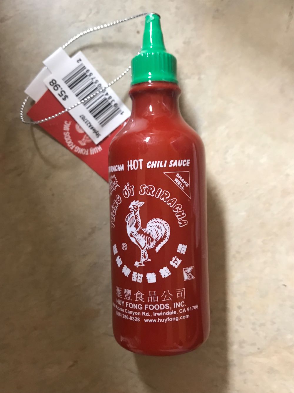 Sriracha Hot Chili Sauce Faux Food Christmas Huy Fong Decoupage Ruz - Grupo Ruz (Spicy: Food) ornament collectible [Barcode 193849057592] - Main Image 1