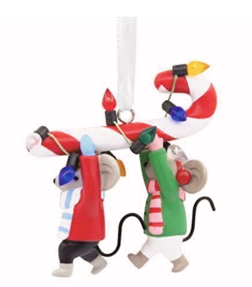 Mice Carrying Candy Cane - Tree Trimmer (Mice) ornament collectible [Barcode 661127008302] - Main Image 3