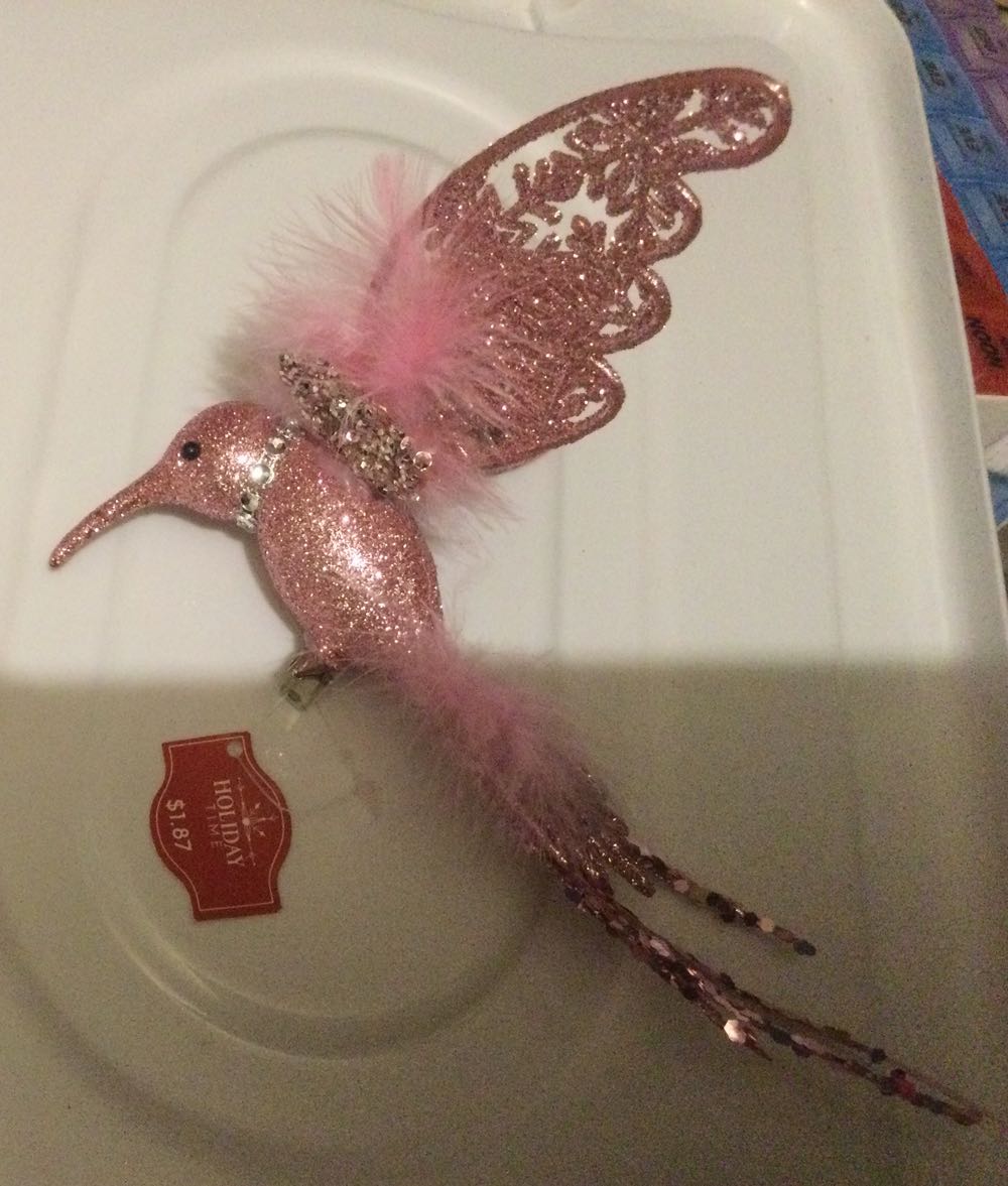 Hummingbird Pink Snowflake Wing - Holiday Time ornament collectible - Main Image 2