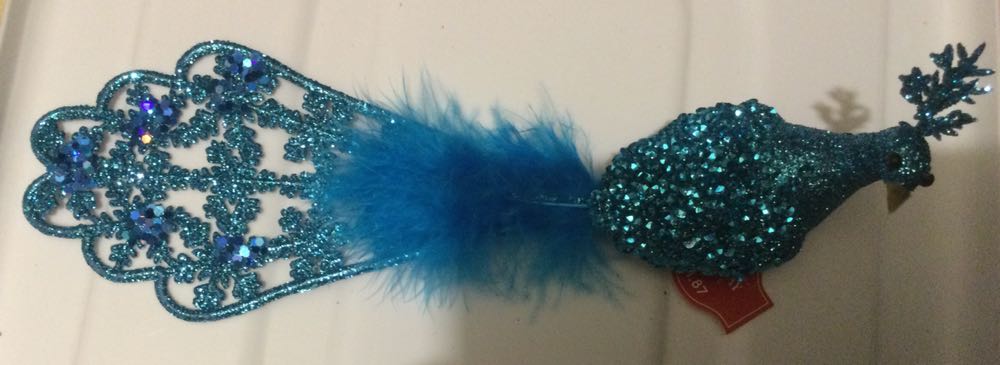 Peacock Teal - Holiday Time ornament collectible - Main Image 2