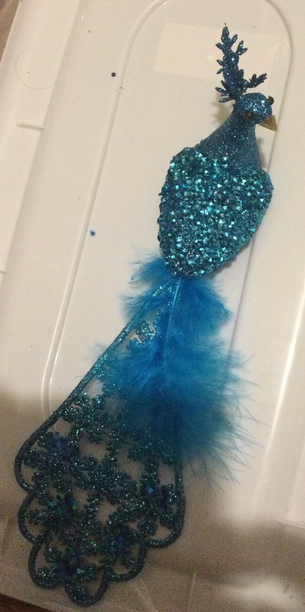 Peacock Teal - Holiday Time ornament collectible - Main Image 3