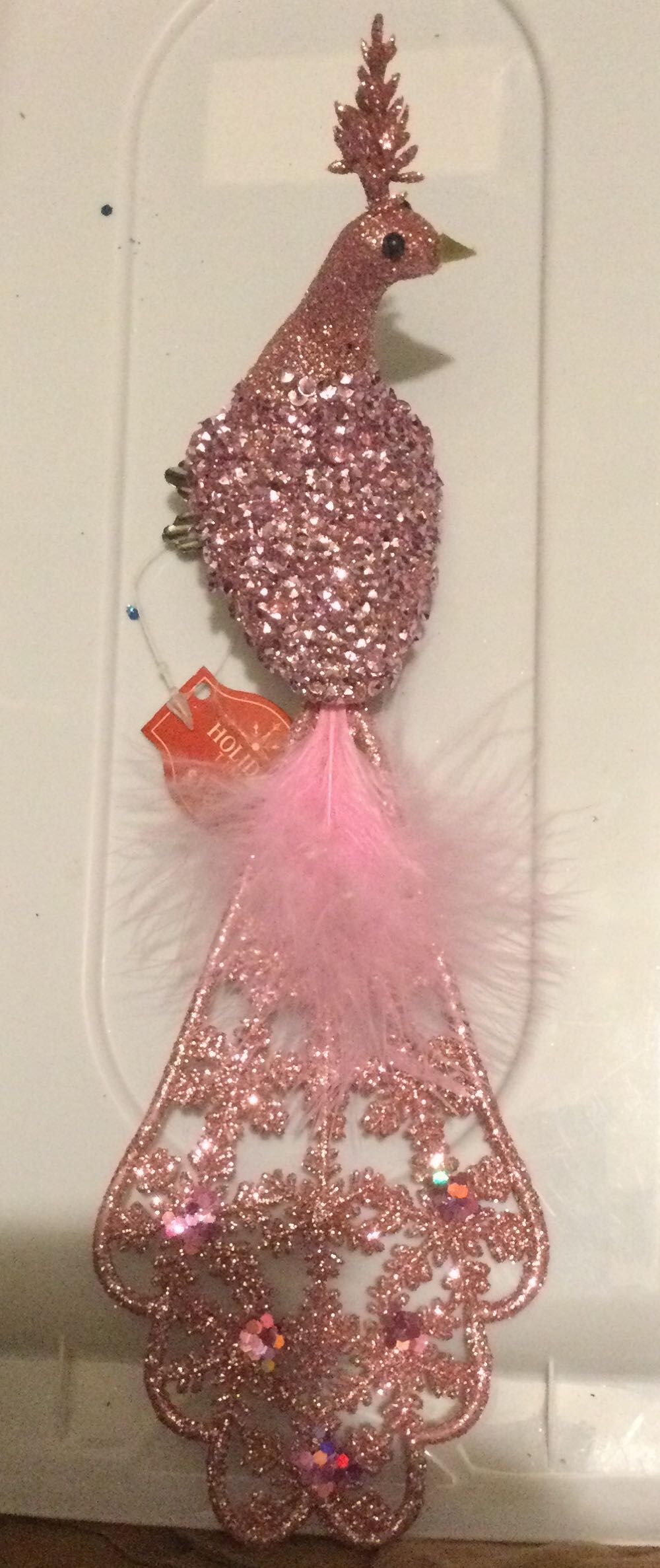 Peacock Pink - Holiday Time ornament collectible - Main Image 3