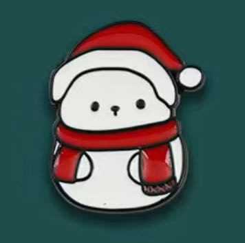 Houten Sneeuwpop Met Das En Muts - Speldjes ornament collectible - Main Image 2