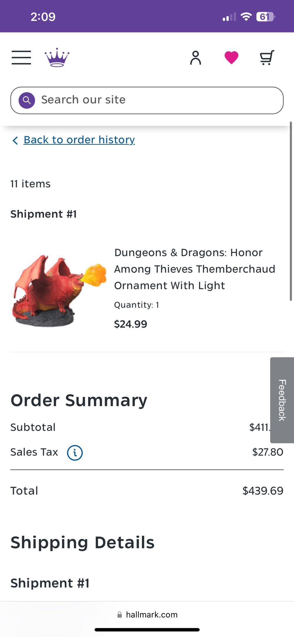 Dungeons & Dragons: Honor Among Thieves Themberchaud Ornament With Light - Dungeons & Dragons (Movies & TV) ornament collectible [Barcode 661127007909] - Main Image 4
