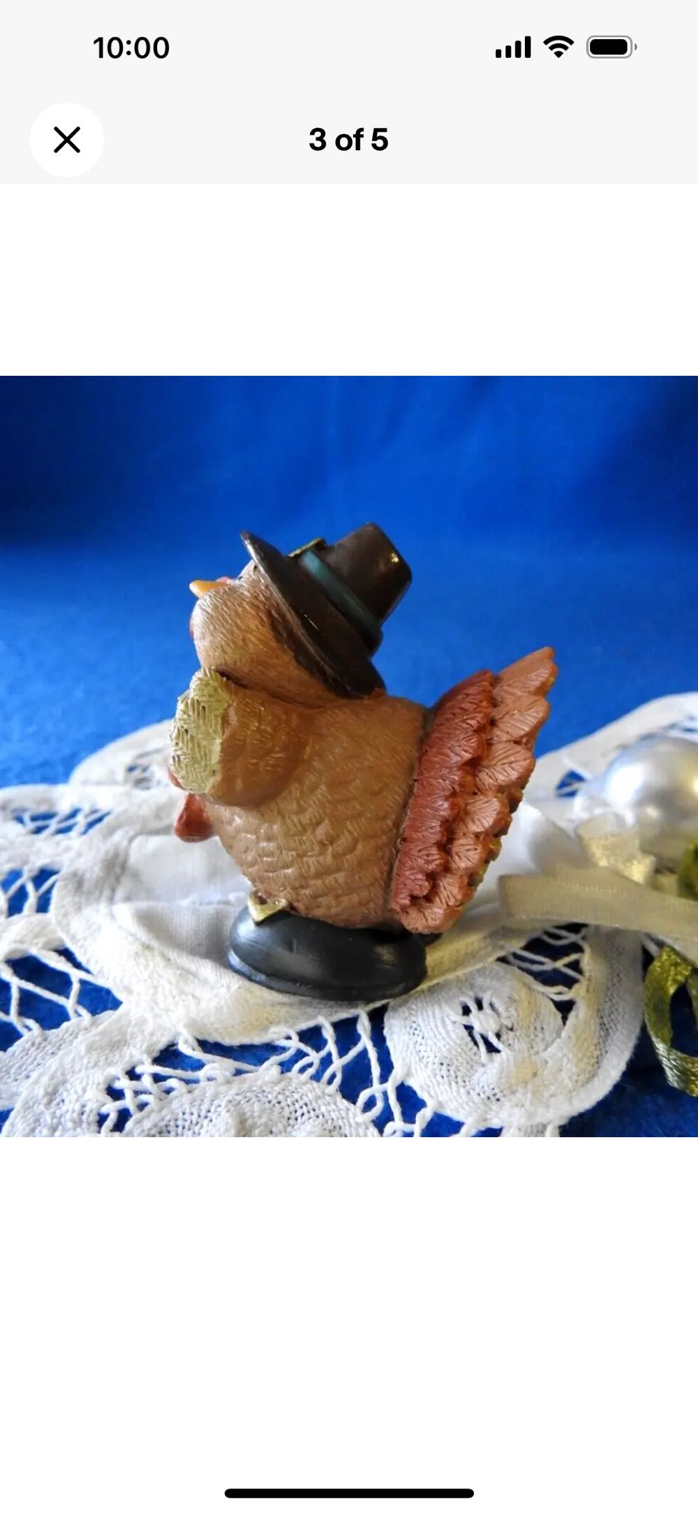Merry Miniatures Pilgrim Turkey ornament collectible - Main Image 3