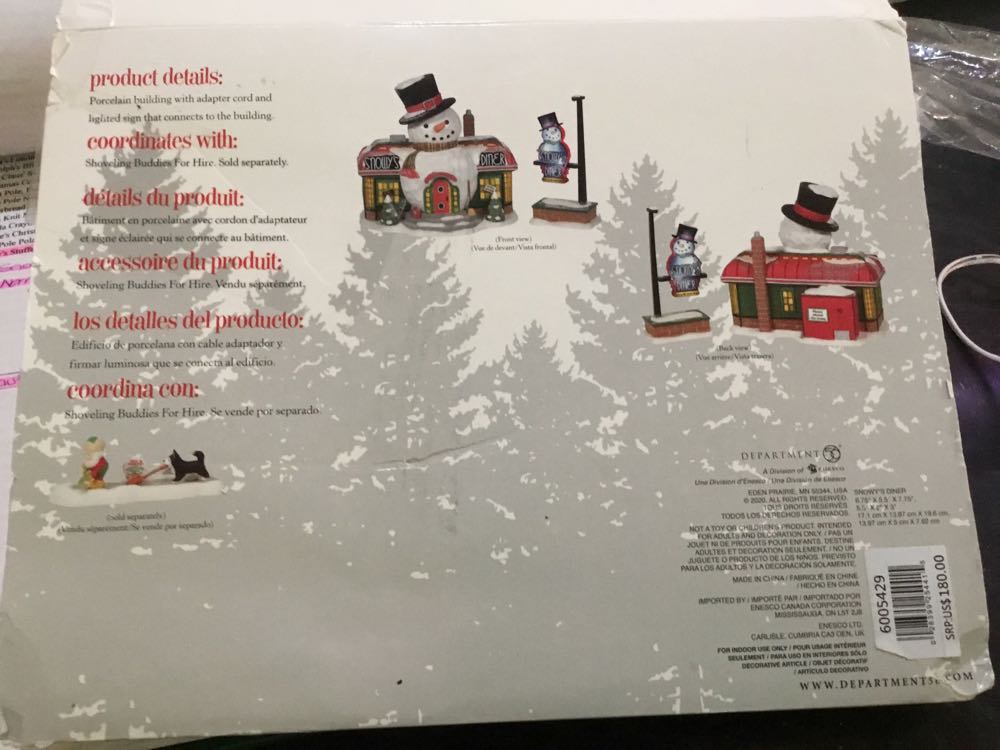 Snowy’s Diner Lit Building And Accessory Set - North pole series ornament collectible [Barcode 028399254415] - Main Image 2