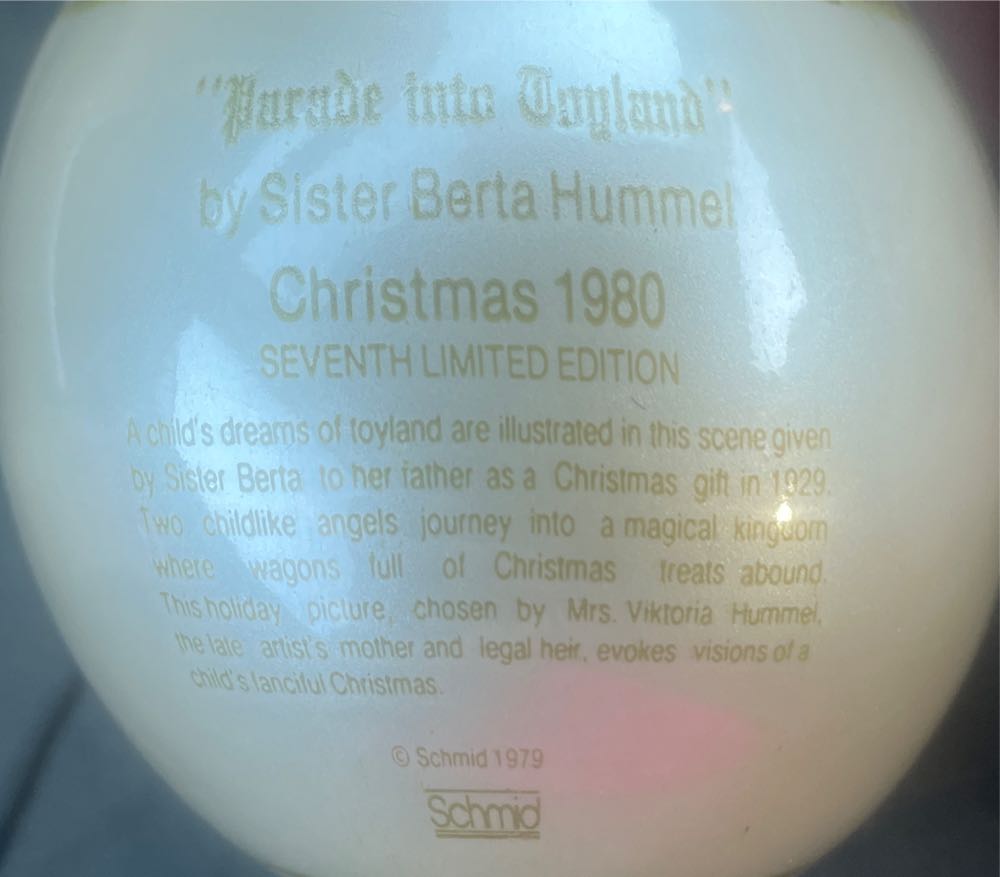 Schmid - Hummel - 1980 - #7 - “Parade Into Toyland” - Bertha Hummel (Collectible Series) ornament collectible - Main Image 2