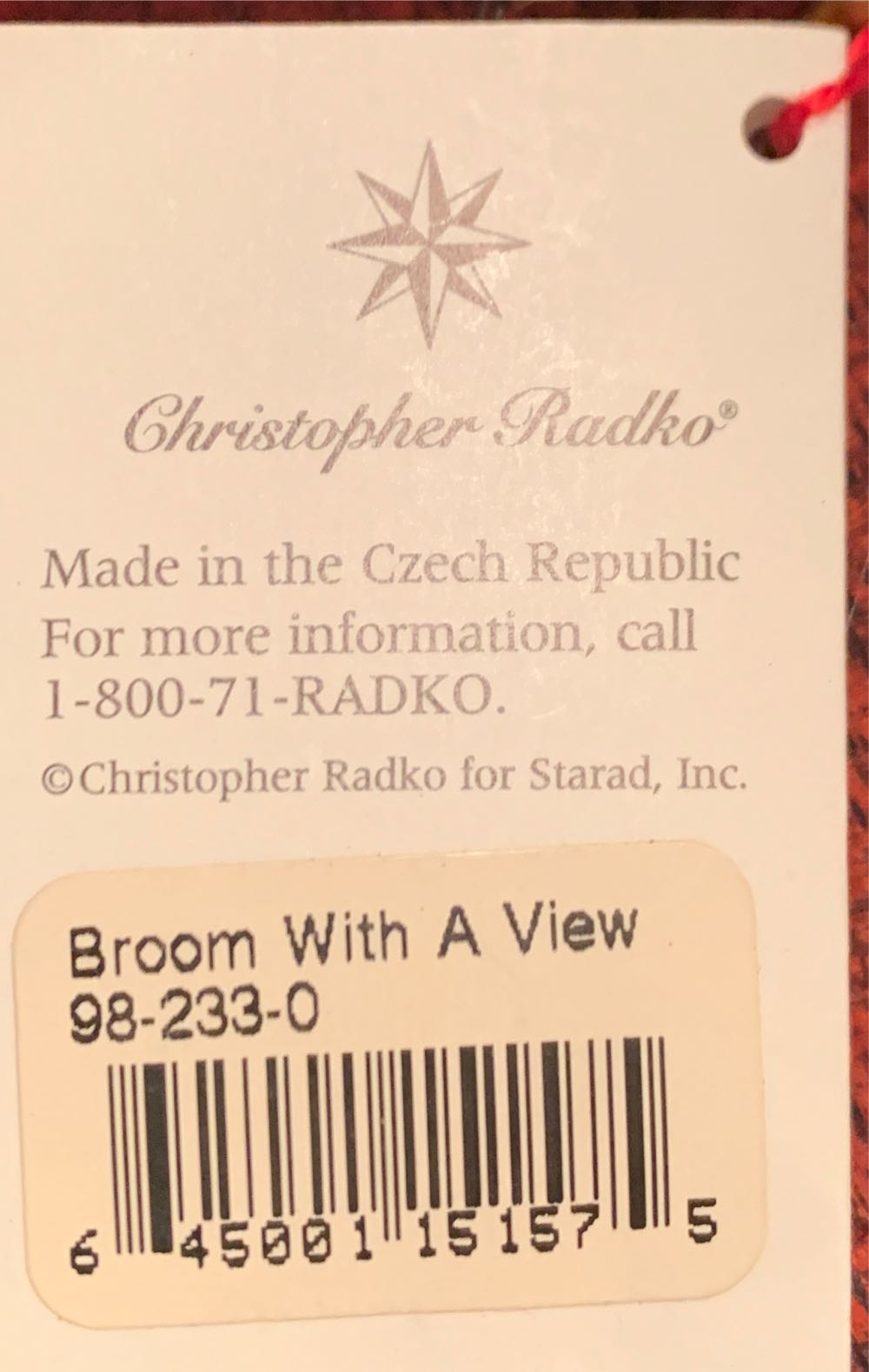 Broom With A View - Christopher Radko (Christopher Radko) ornament collectible [Barcode 645001151575] - Main Image 4