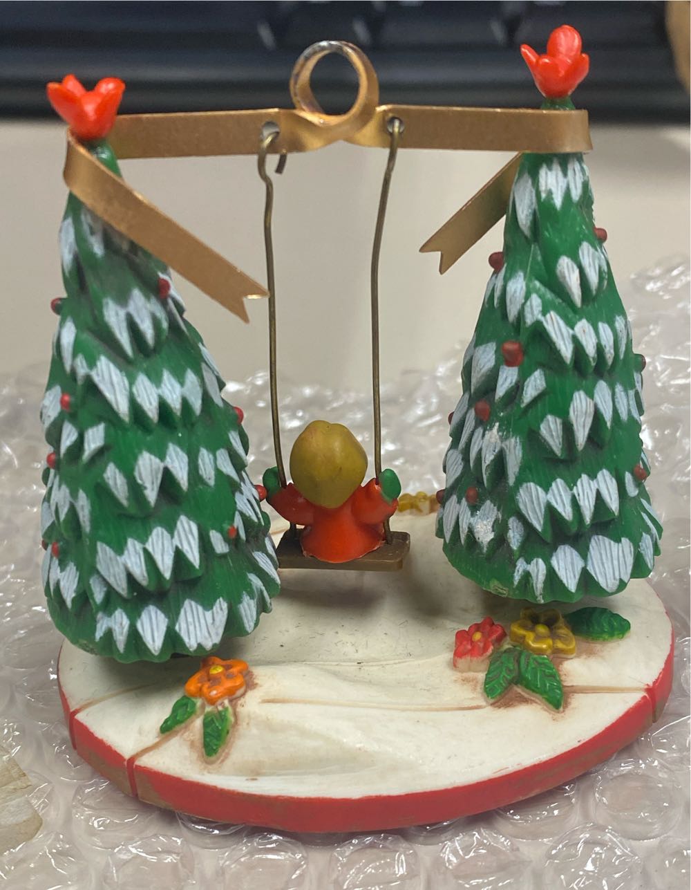 Outdoor Fun - No Series (Outside, Winter Scene, Swing, Children) ornament collectible - Main Image 2