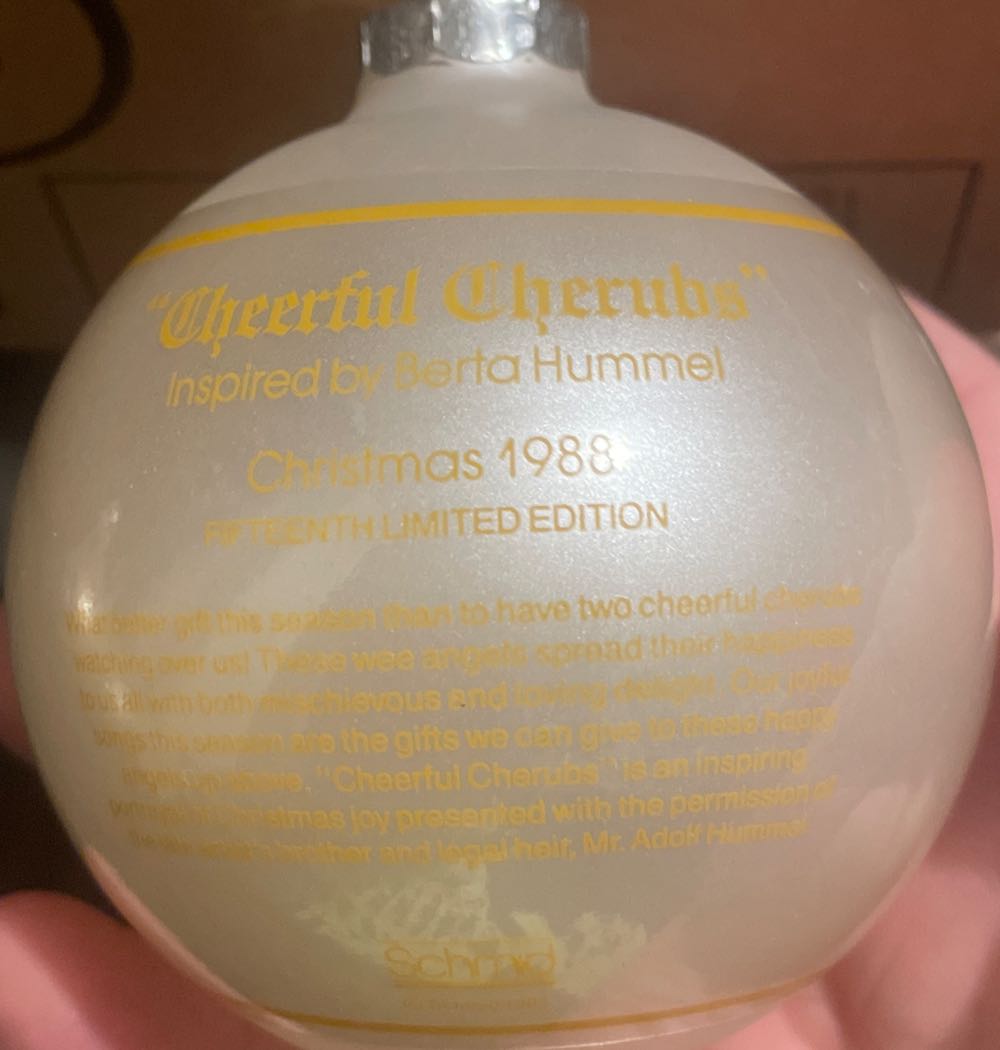 Schmid - Hummel - 1988 - #15 - “Cheerful Cherubs” - Bertha Hummel (Collectible Series) ornament collectible - Main Image 2