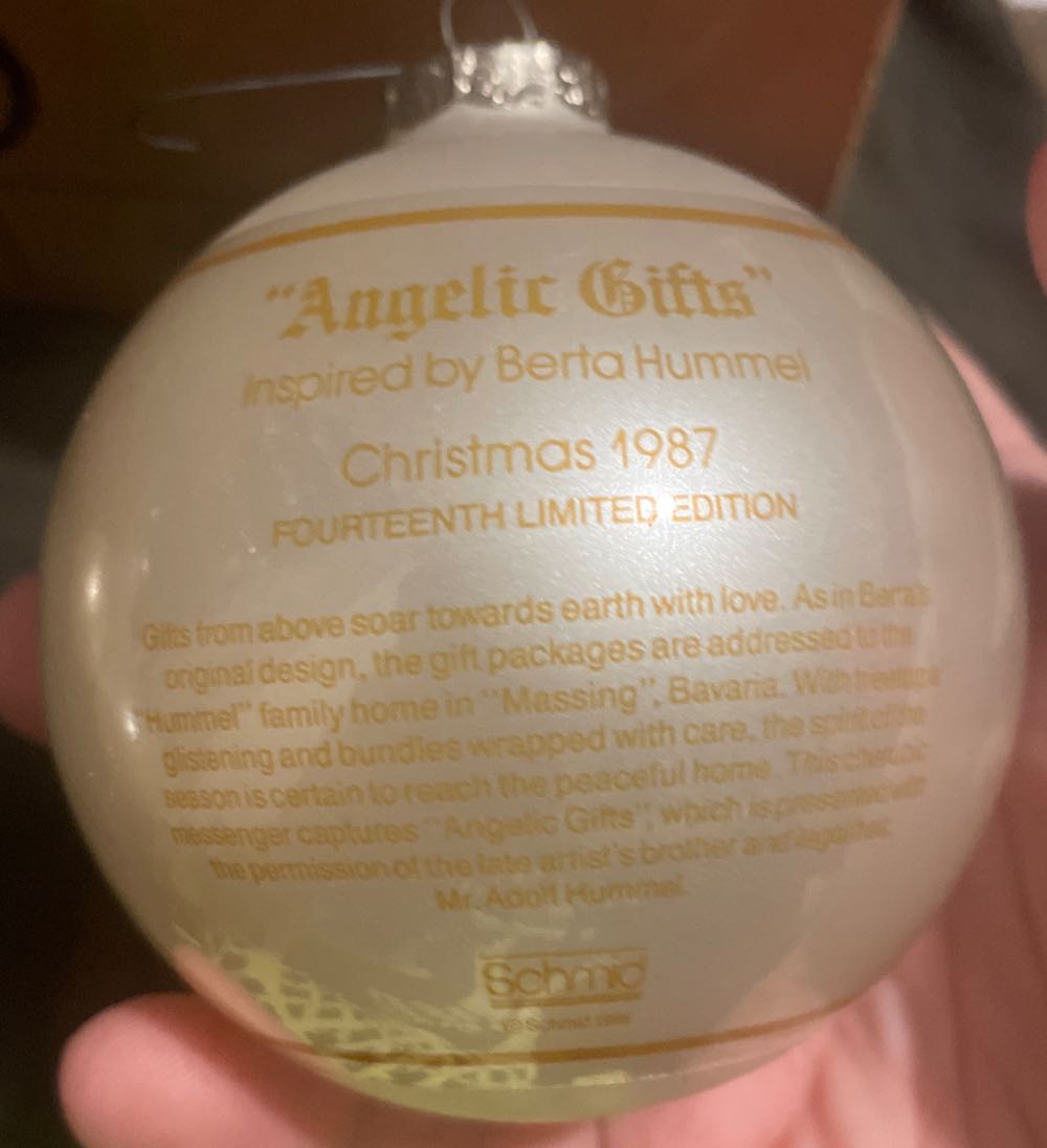 Schmid - Hummel - 1987 - #14 - “Angelic Gifts” - Bertha Hummel (Collectible Series) ornament collectible - Main Image 2
