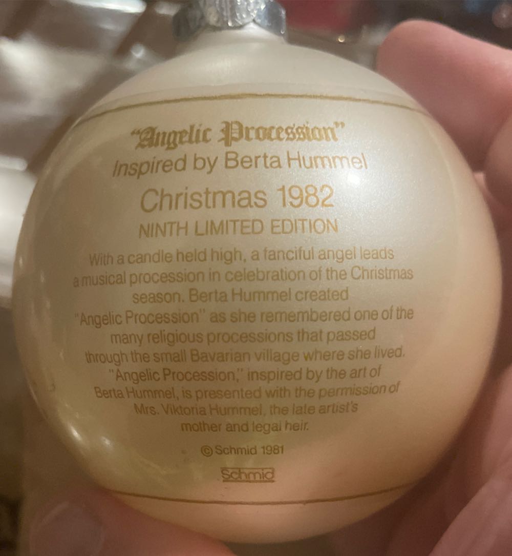 Schmid - Hummel - 1982 - #9 - “Angelic Procession” - Bertha Hummel (Collectible Series) ornament collectible - Main Image 2