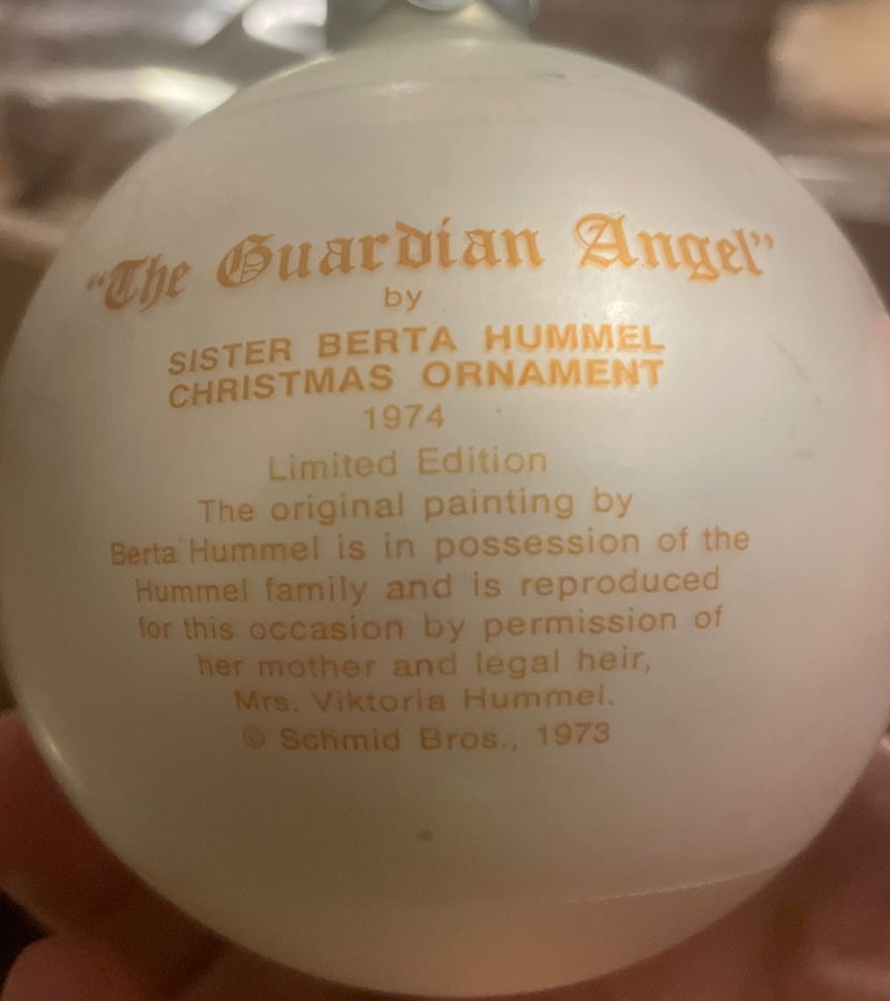 Schmid - Hummel - 1974 - #1 - “The Guardian Angel” - Bertha Hummel (Collectible Series) ornament collectible - Main Image 2