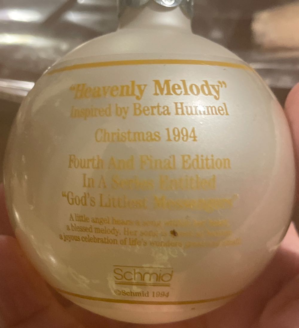 Schmid - God’s Littlest Messengers - 1994 - #4 - Heavenly Melody - God’s Littlest Messengers (Collectible Series) ornament collectible - Main Image 2