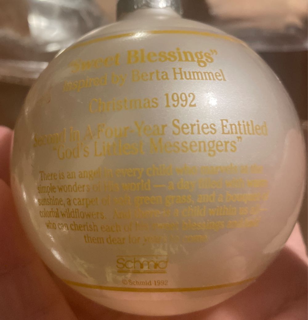 Schmid - Gods Littlest Messengers - 1992 - #2 - Sweet Blessings - God’s Littlest Messengers (Collectible Series) ornament collectible - Main Image 2