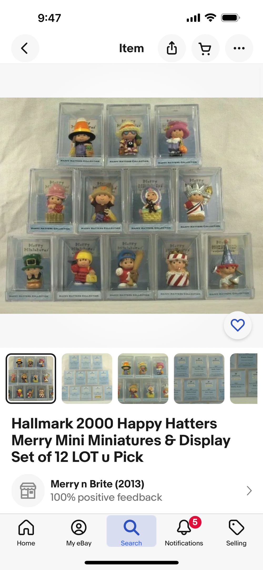 Hattie Boxx`2000`Merry Miniatures-#12 Happy Hatters Collection,Hallmark Figurine  ornament collectible - Main Image 2