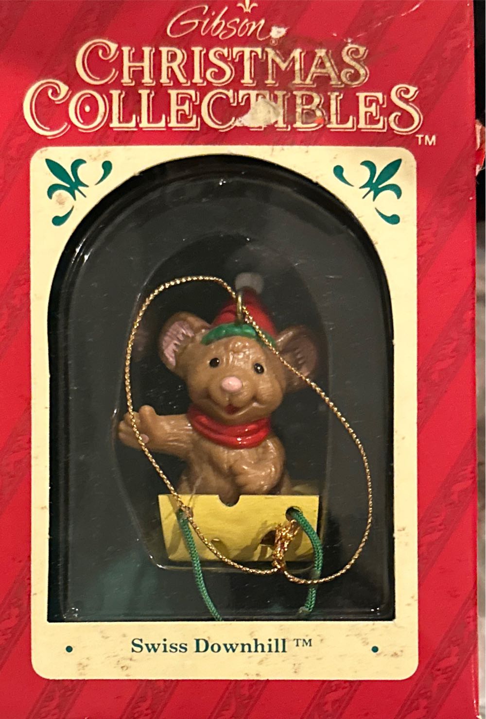 Swiss Downhill Cheese Mouse Christmas Tree Vintage New Gibson Bell Collectible Greetings Merry Porcelain  ornament collectible [Barcode 074720620947] - Main Image 2