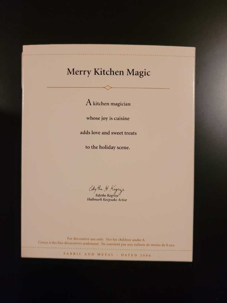 Merry Kitchen Magic  ornament collectible [Barcode 015012910056] - Main Image 2