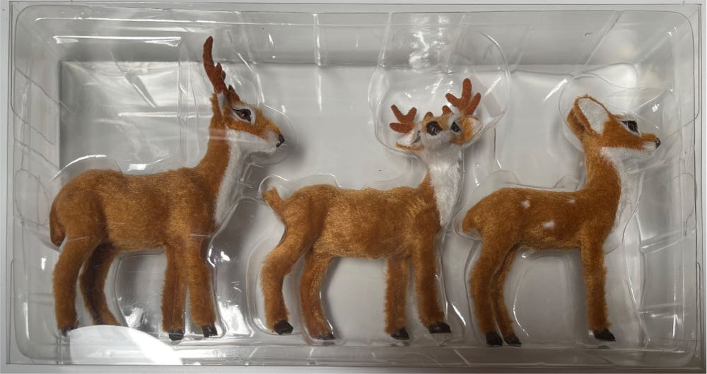 Target Wondershop Faux Fur Brown Deer Family 3 Pc Christmas Set Of New  (Reindeer) ornament collectible [Barcode 042738024897] - Main Image 3
