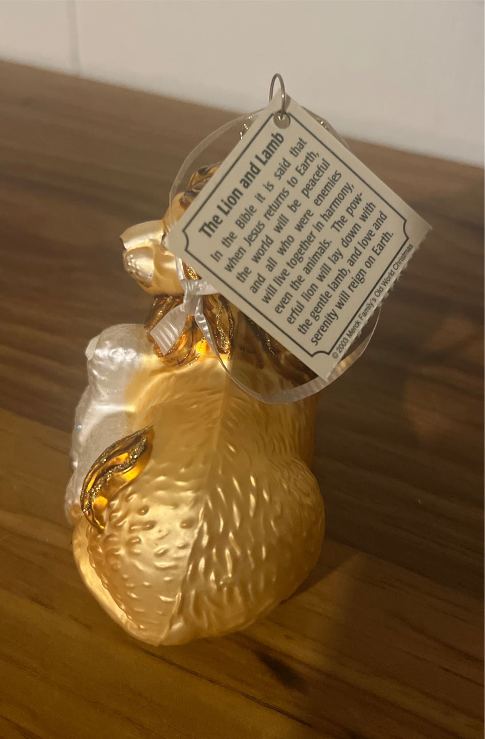 Vin. 2003 Blown Glass Old World Christmas Lion & Lamb Ornament  ornament collectible - Main Image 2