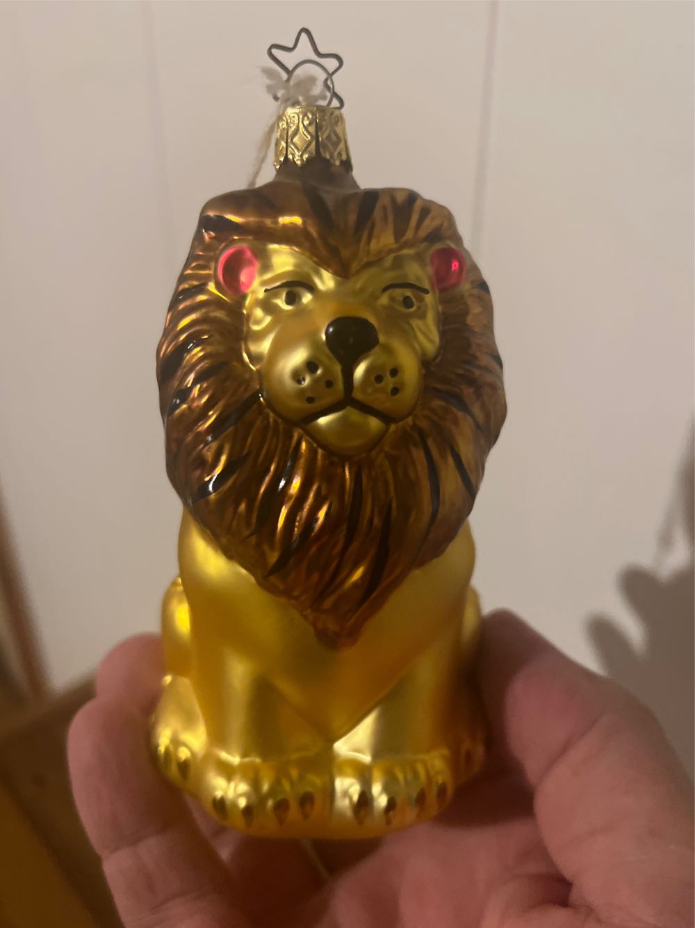 Germany Glass Christmas Ornament Beautiful Lion  ornament collectible - Main Image 3