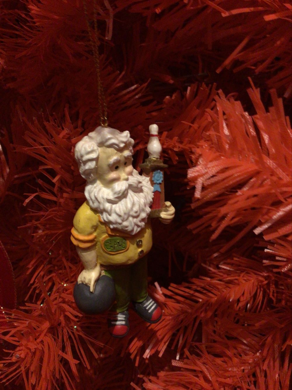 Bowling Santa Trophy  ornament collectible - Main Image 1