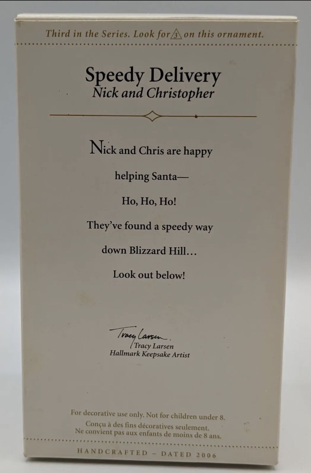 Nick and Christopher #3: Speedy Delivery - Nick and Christopher ornament collectible - Main Image 2