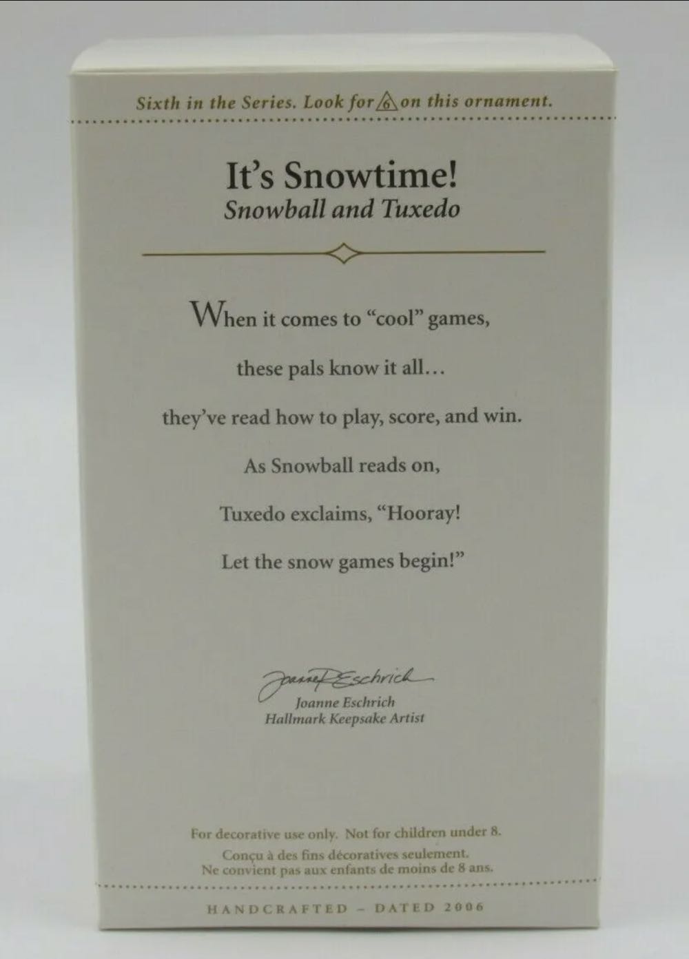 Snowball & Tuxedo #6: It’s Snowtime! - Snowball & Tuxedo ornament collectible - Main Image 2