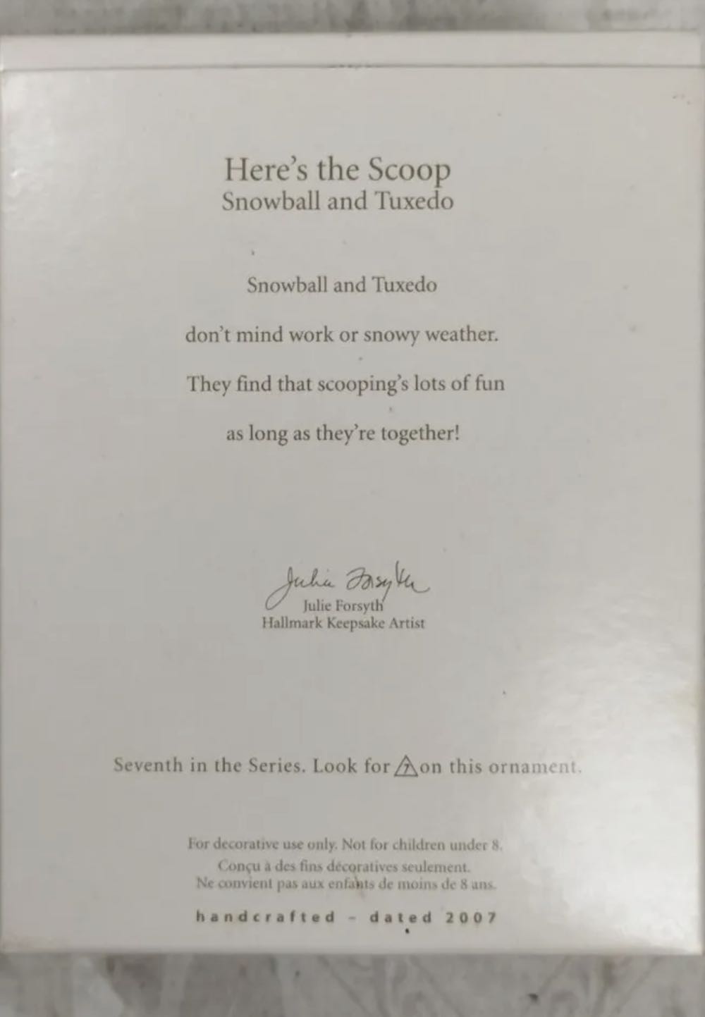 Snowball and Tuxedo #7: Here’s The Scoop - Snowball & Tuxedo ornament collectible - Main Image 2