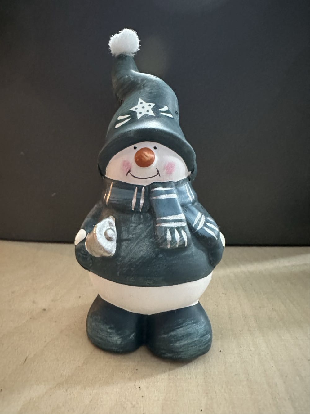 Sneeuwman Met Blauwe Trui, Das En Muts  ornament collectible - Main Image 1