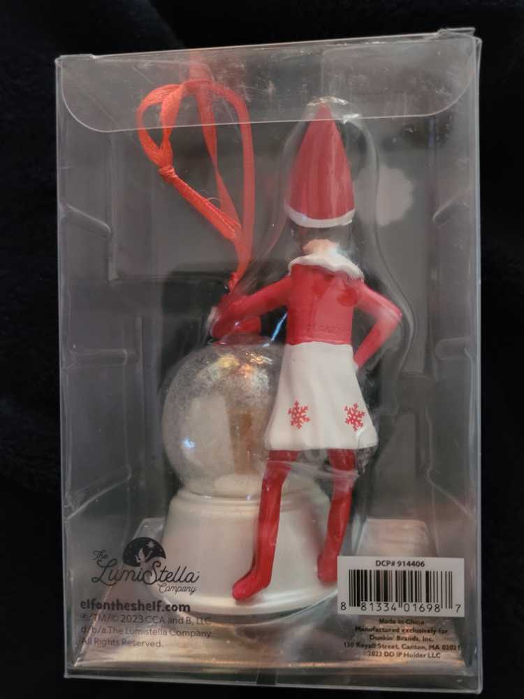 Dunkin Donuts Limited Elf On The Shelf Girl Snow Globe Ice Coffee  (Dunkin Donuts) ornament collectible [Barcode 881334016987] - Main Image 2