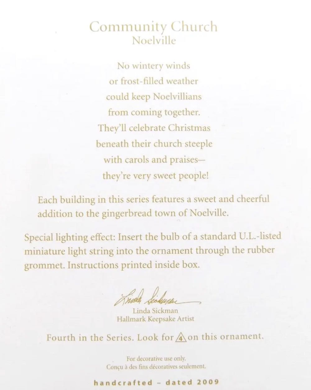 Noelville #4: Community Church 🐻 - Noelville ornament collectible - Main Image 2