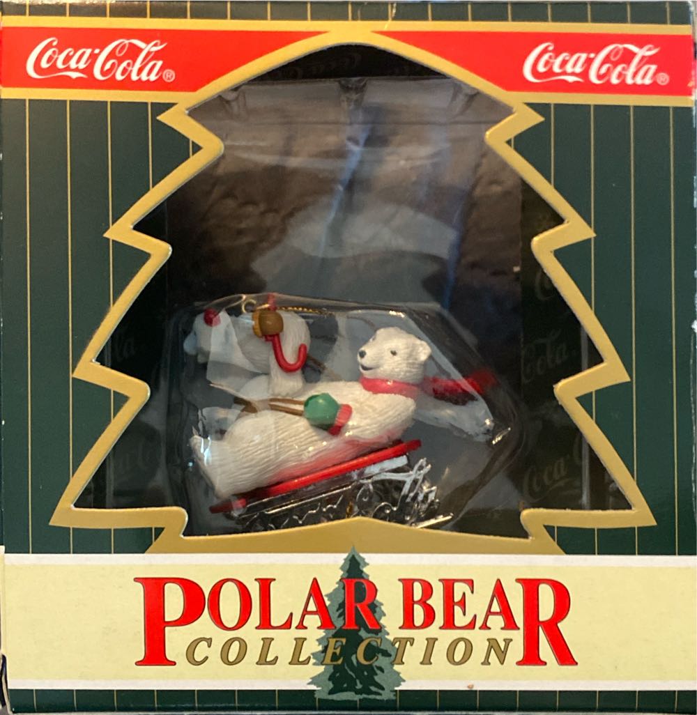 Dad & Son - Downhill Sledding - Polar Bear Collection (Coca-Cola Polar Bears) ornament collectible [Barcode 715429980276] - Main Image 2