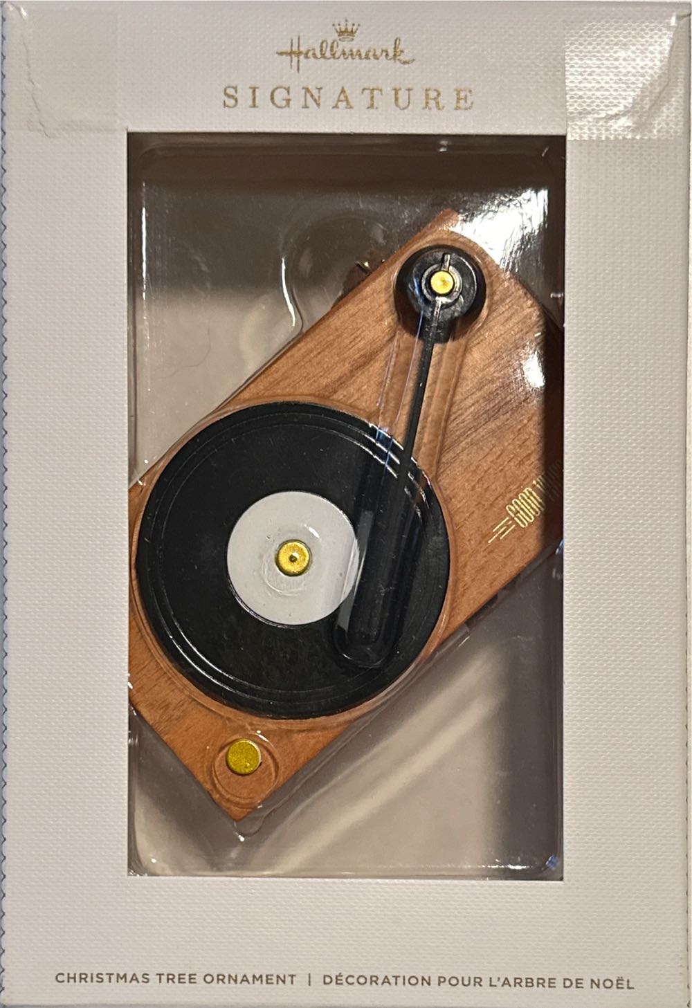 Hallmark Signature Record Turntable Christmas Ornament Premium Wood  ornament collectible [Barcode 661127009781] - Main Image 2