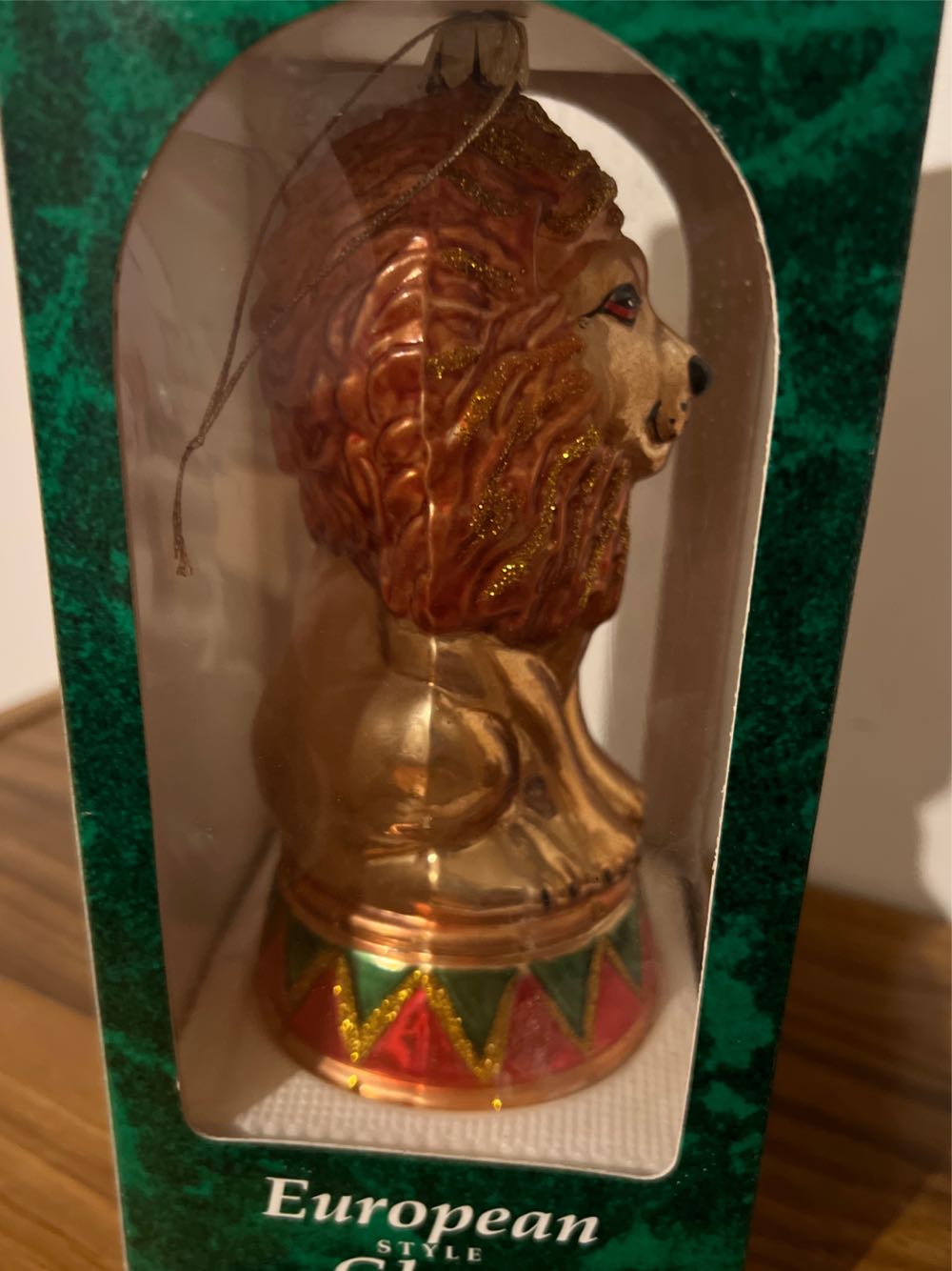 Santa’s Best Santa’s Best Vintage Santas Best European Style Glass Christmas Angel Christmas European Blown Hand Lion  ornament collectible [Barcode 039934408613] - Main Image 3
