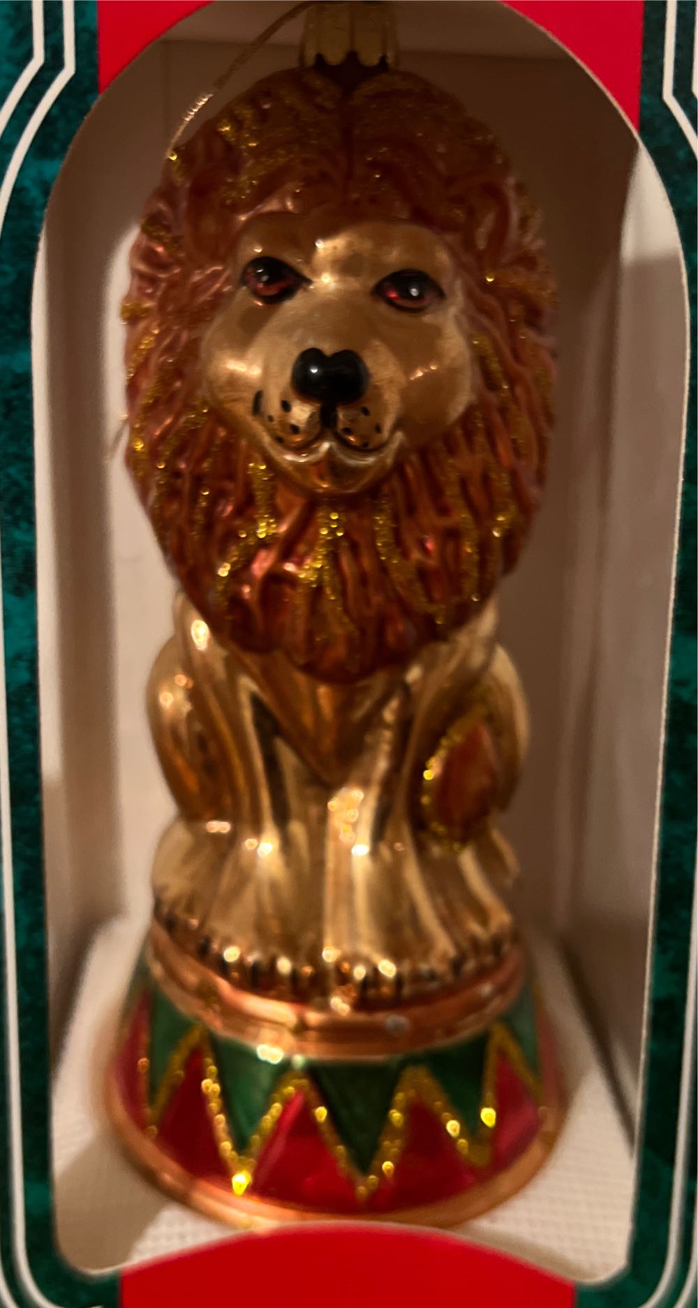 Santa’s Best Santa’s Best Vintage Santas Best European Style Glass Christmas Angel Christmas European Blown Hand Lion  ornament collectible [Barcode 039934408613] - Main Image 4