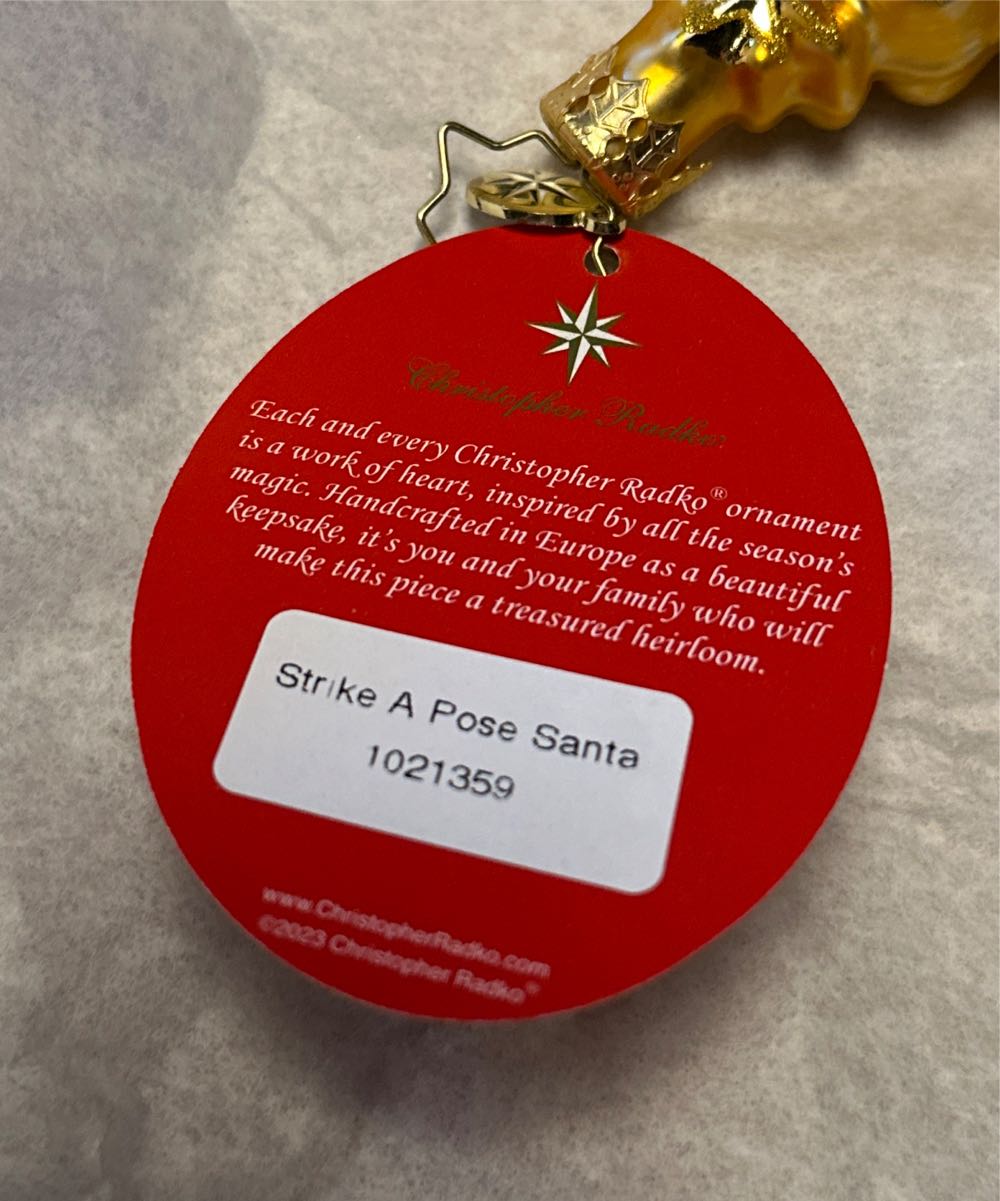 Strike A Pose santa  ornament collectible - Main Image 2