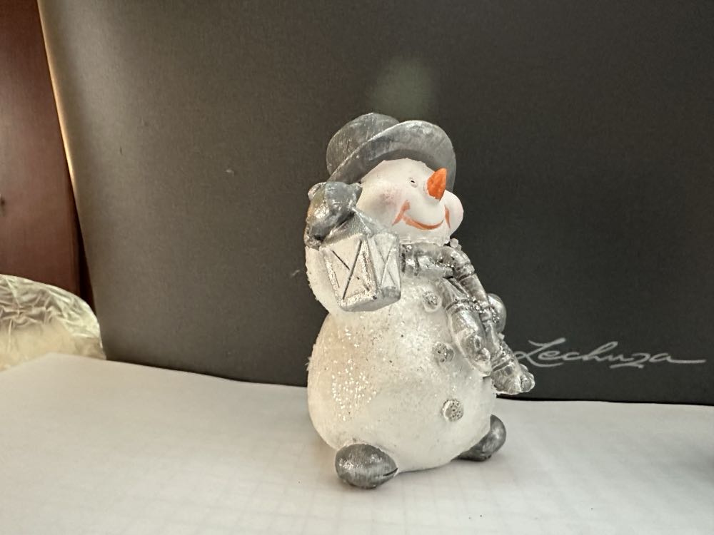 Sneeuwman Met Hoge Hoed En Lantaarn - Met Hoge Hoed ornament collectible - Main Image 2