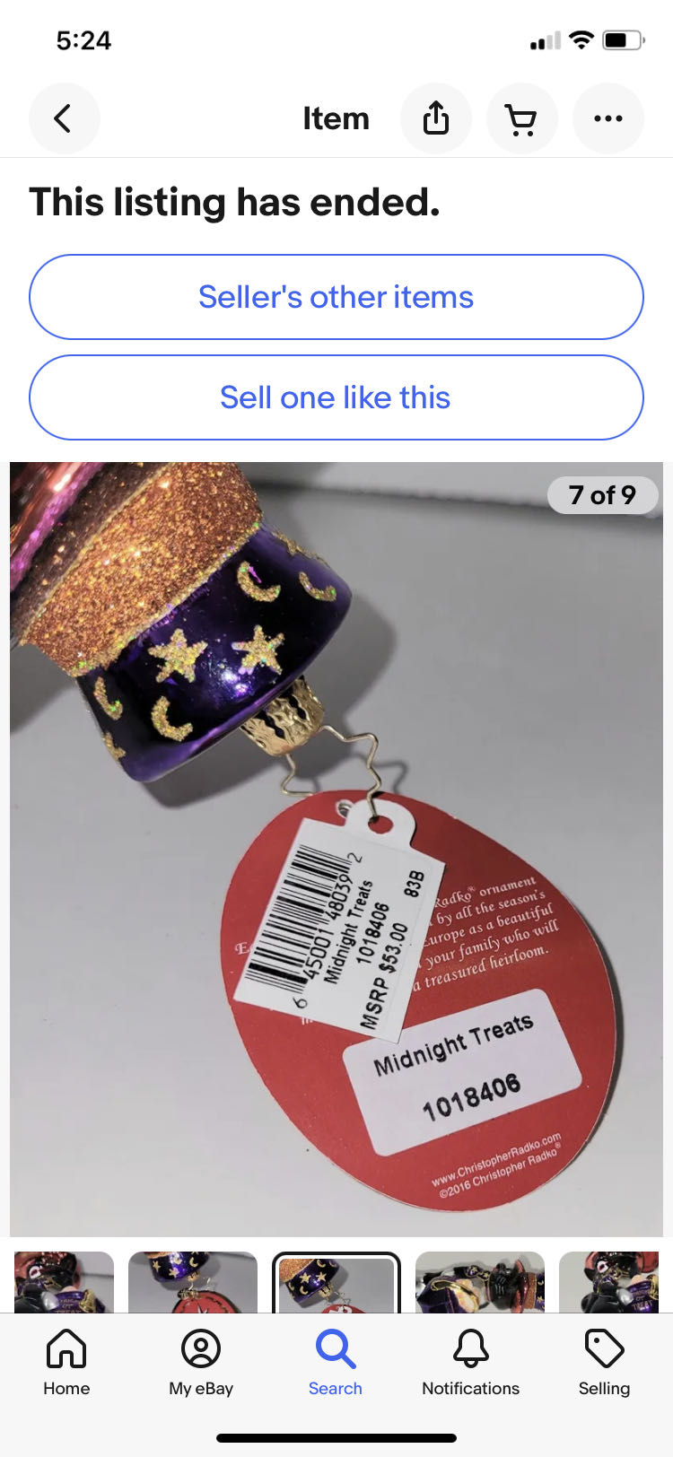 Midnight Treats  (Halloween) ornament collectible - Main Image 2