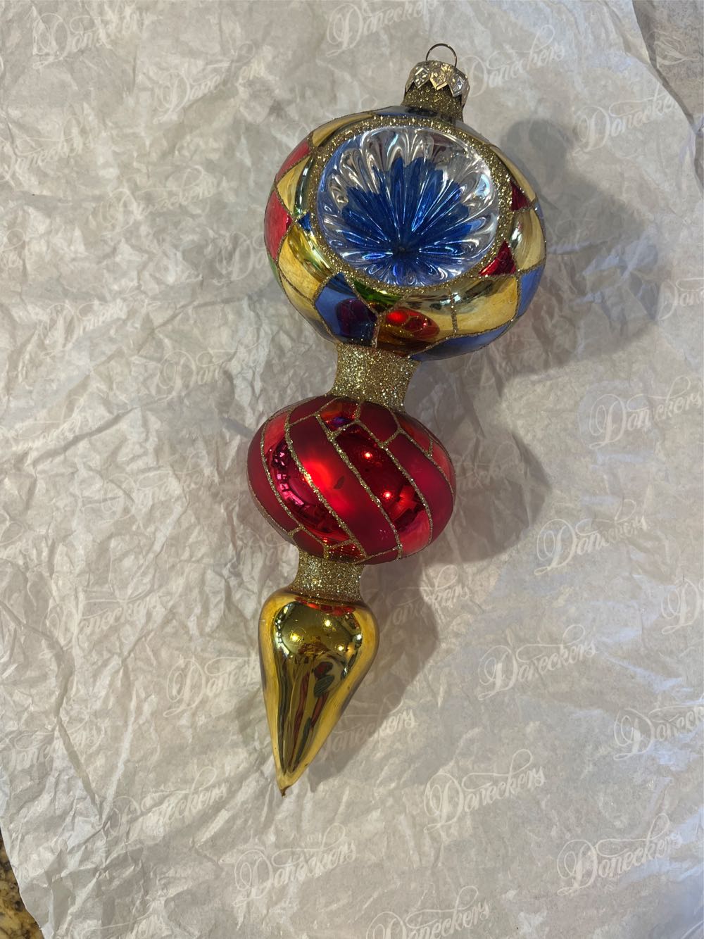 Harlequin 2 Tier Reflector Drop  ornament collectible - Main Image 1