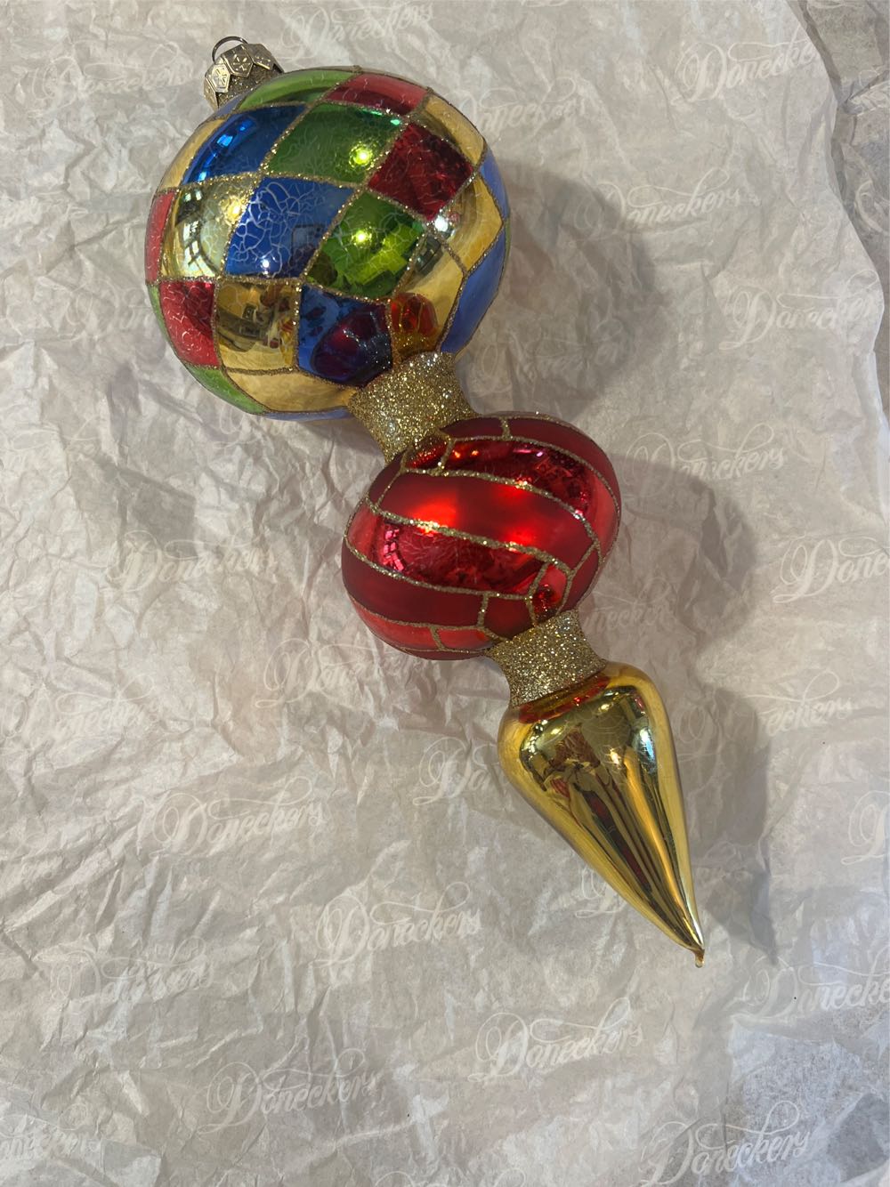 Harlequin 2 Tier Reflector Drop  ornament collectible - Main Image 2