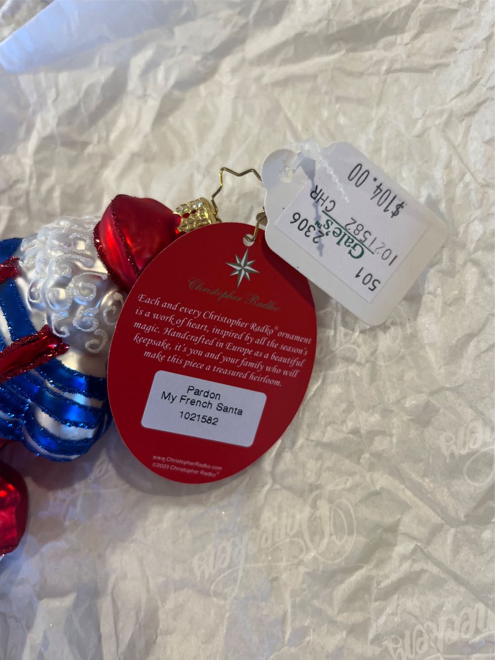 Pardon My French Santa (1021582)  ornament collectible - Main Image 3