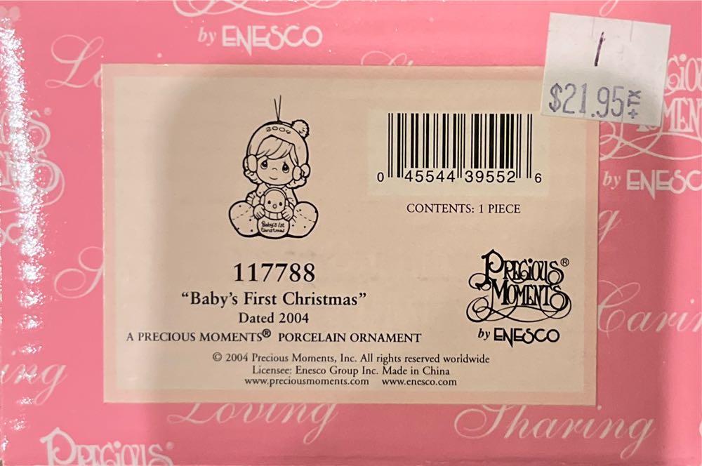 Precious Moments Babys First Christmas Girl New In Box  ornament collectible [Barcode 045544395526] - Main Image 2